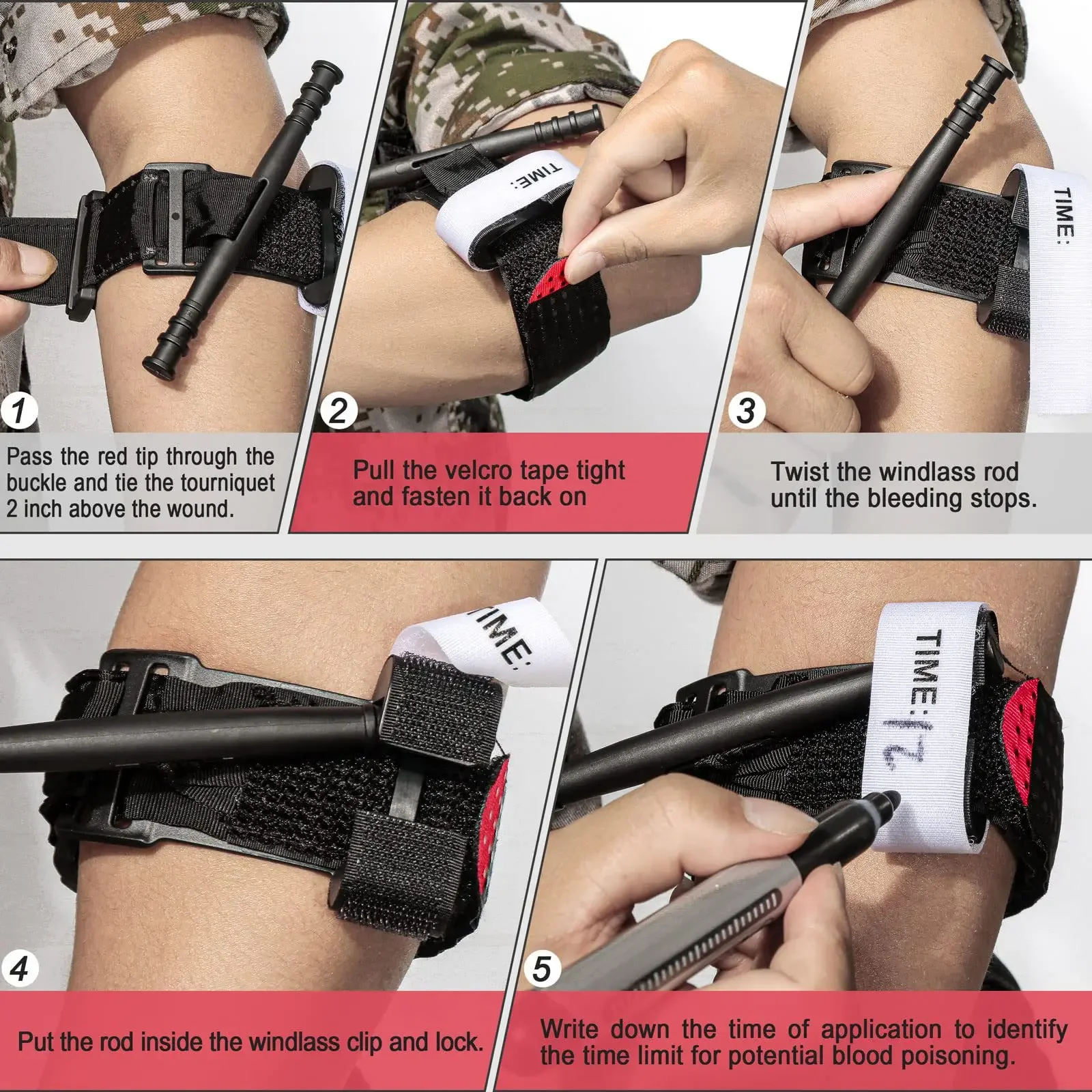 Camping Equipment Outdoor Tourniquet Fast Hemostasis Medical Emergency Tactical Exploration Operation Survival Kit