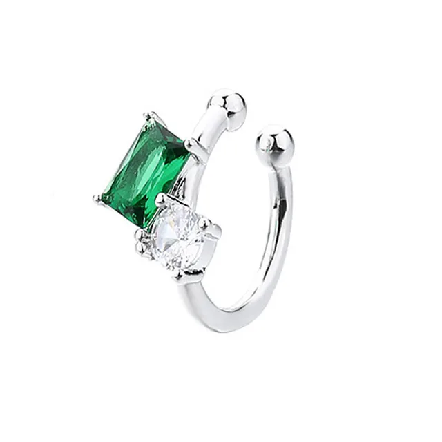 Boucles d'oreilles à Clip pour femmes et filles, 1 pièce, géométrie creuse arc-en-ciel, CZ, manchette, grimpeur, Cartilage, os, faux boucle d'oreille, Non Piercing