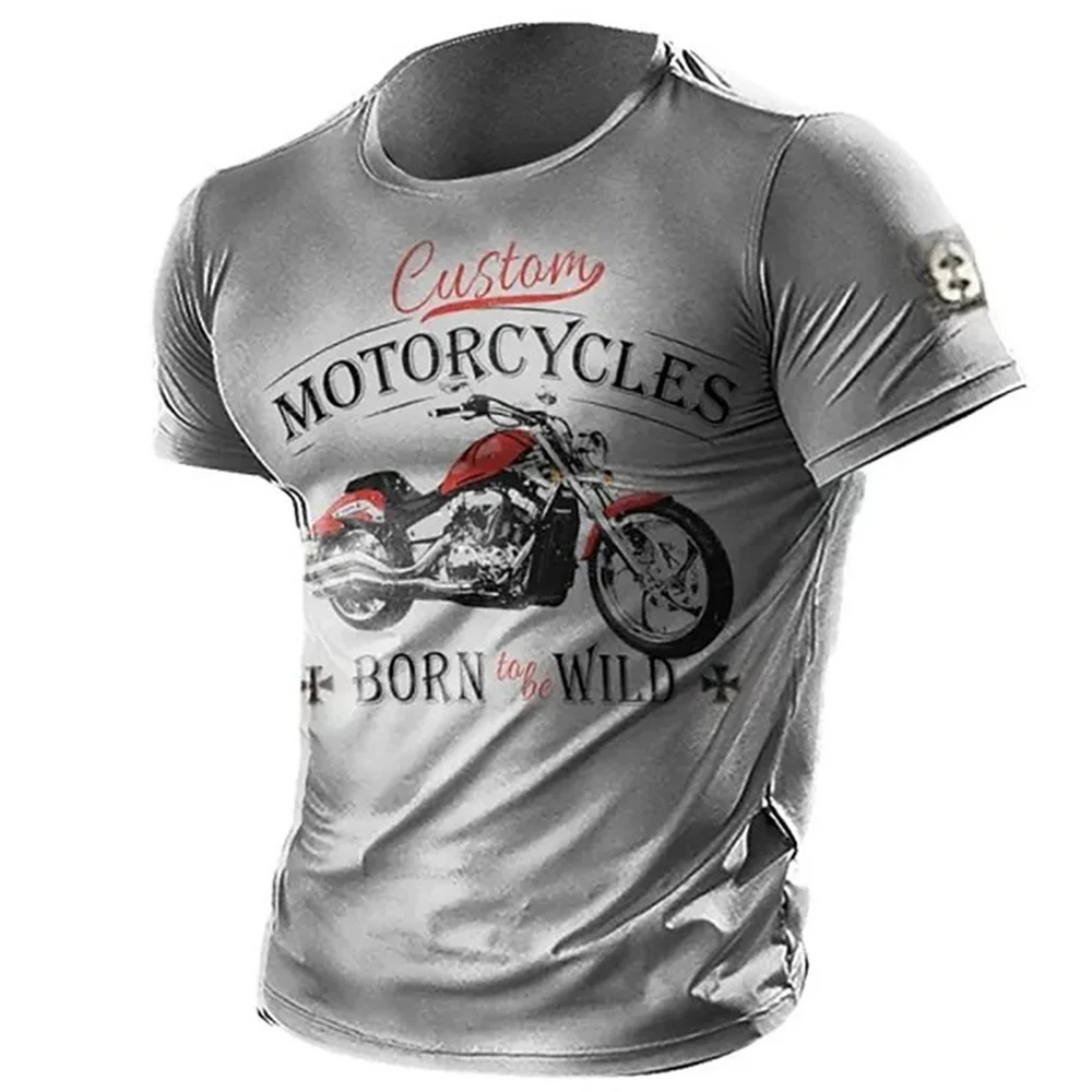 

Vintage Men'S T-Shirt 3d Motorcycle Printed T Shirt For Men Daily Casual Clothing Loose Oversized Tees Street Cool Short Sleeves