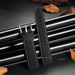 Premium Waterproof Silicone Sports Wristband - Soft, Breathable Rubber Strap - 22mm (Black - white)