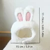 1pc Bunny Ears Cat Hat Themed Pet Costume Knit Fabric Set Comfortable Polyester Pullover Headwear for Cats & Small Dogs 3