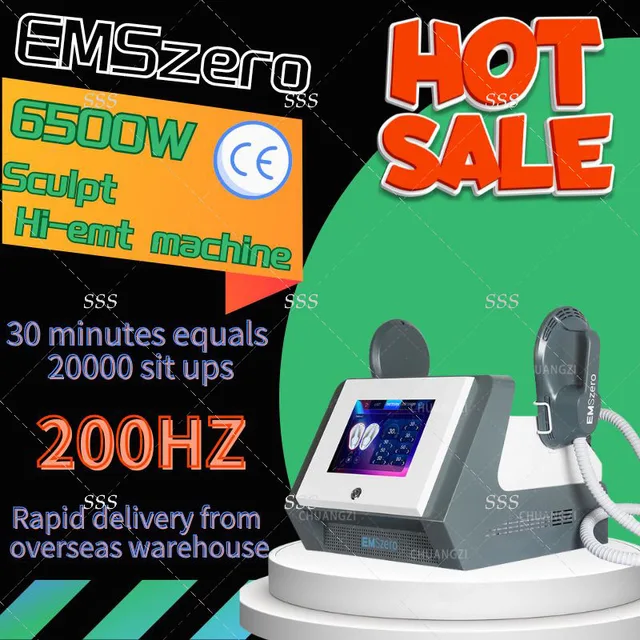 EMSzero Body Sculpting Machine Shaping 6500W 200hz 15 Tesla EMS Radio Frequency RF Muscle Stimulator Device High-power