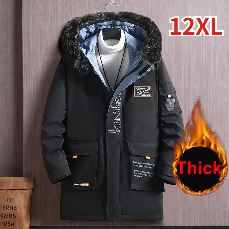 

Men's Parka Winter Jacket Men Plus Size 12XL 11XL 10XL Fashion Thickened Jacket Coat Outerwear Male Big Size Coats Bandana Print