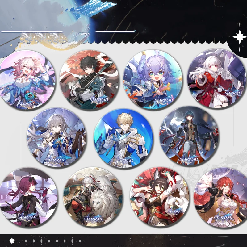 

Honkai Star Rail March 7 Броня Хилл жестяная накладка значок двухслойная подставка ювелирные изделия аниме аксессуары для украшения рюкзака игрушка в подарок