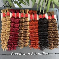 Nabi Boho tresses cheveux humains 50g/paquet vague profonde cheveux en vrac brésilien humain tressage cheveux 6 paquet pleine tête pour les femmes noires 1