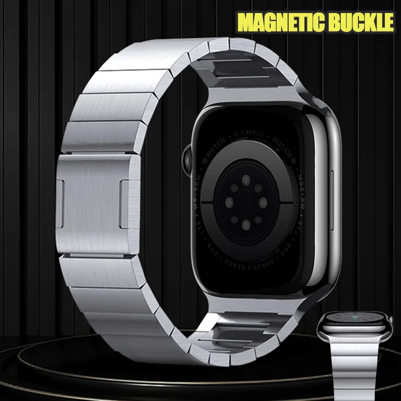 

Stainless Steel Band for Apple Watch Ultra Strap 49mm 45mm 44mm Slide Remove Magnetic Buckle Correa Bracelet Series 8 7 6 SE 5 4