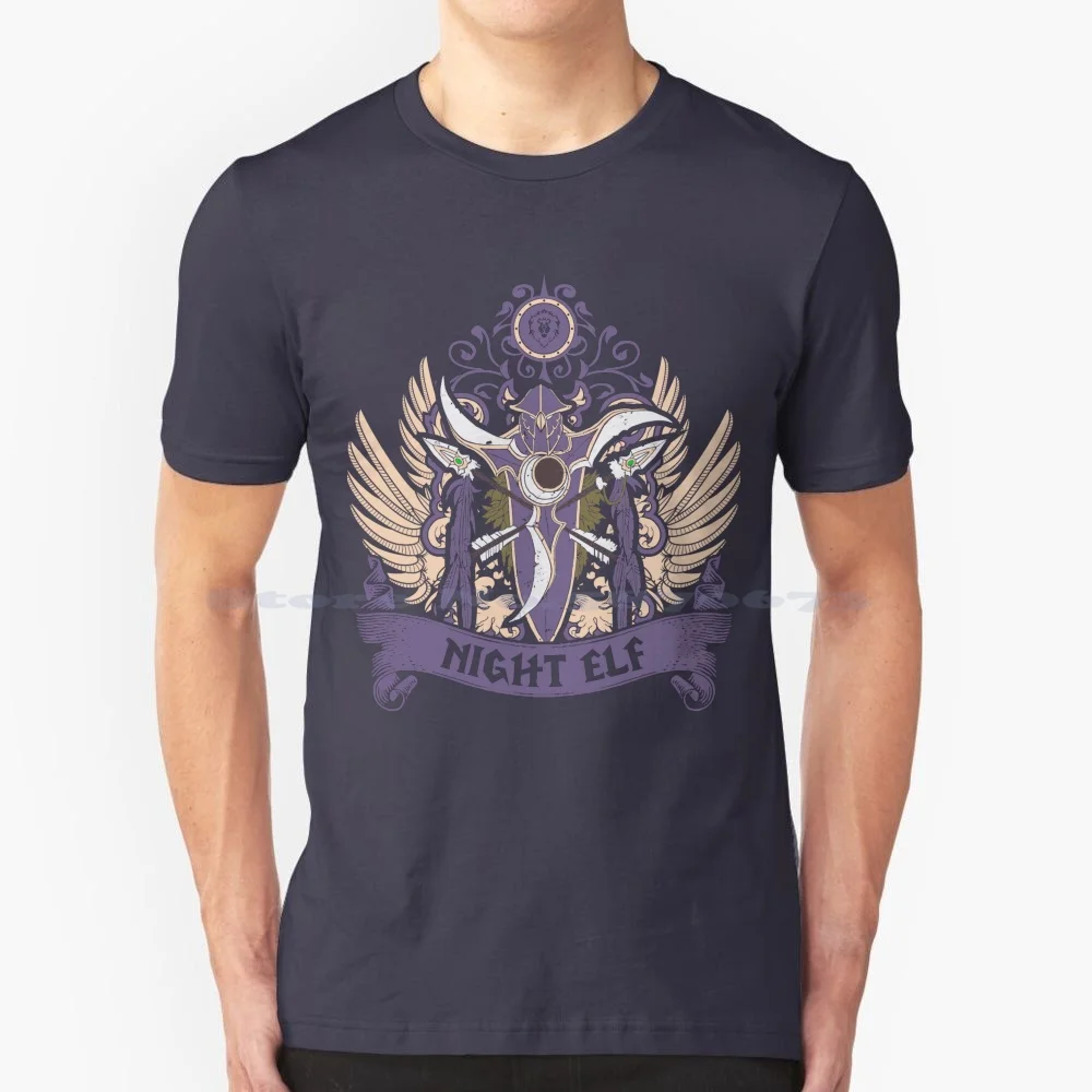 Night Elf-Elite Edition T Shirt 100% Cotone Tee World Of Alliance World Of Fangirl Wow World Of Classic World Of Game World Of
