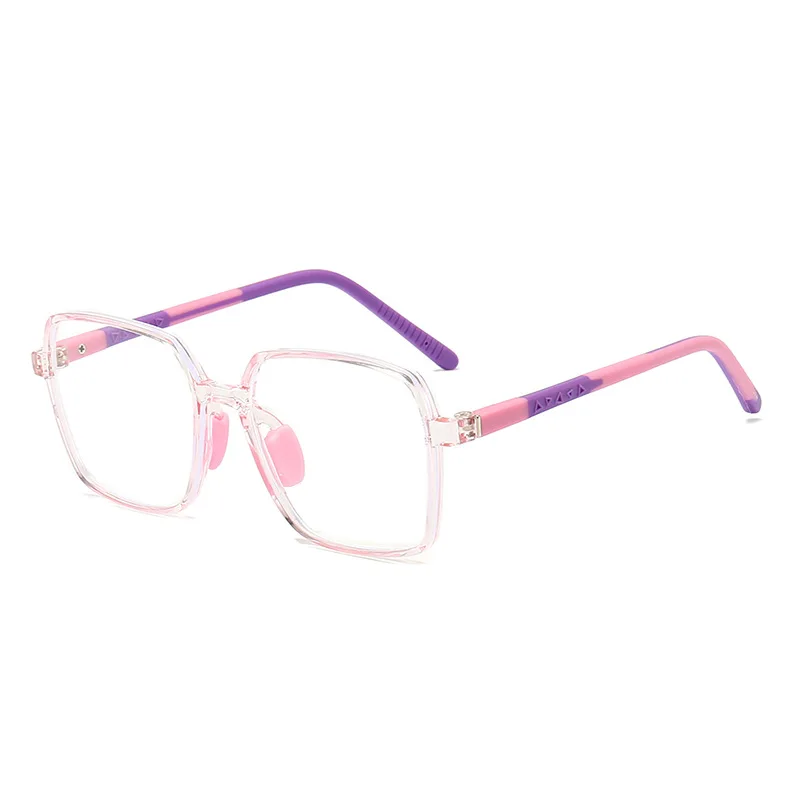 Silicone Kids TR Glasses Frame Girls Boys Square Blue Light Blocking Glasses Myopic Hyperopic Eyewear