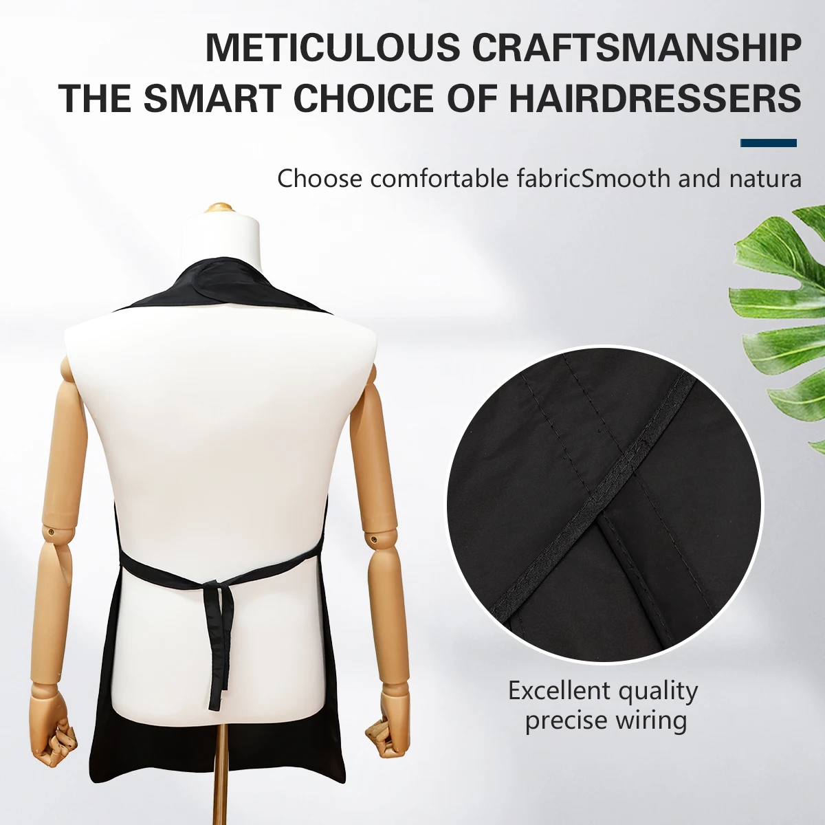 Waterproof Black Hairdresser's Apron for Styling and Shampooing
