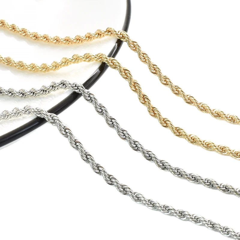 

3.0mm Iron Twist Chains Vacuum Color Protection Electroplating Cell Chains For DIY Necklace Bracelet Jewelry Making Accessories