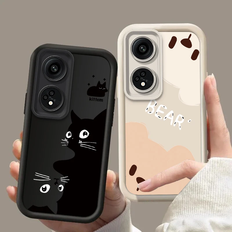 Adorable Bear Cat Silicone Phone Case - Stylish and Durable Protective Cover