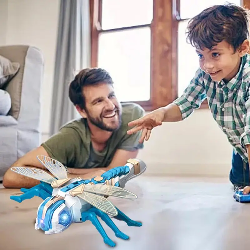 Remote Control Toys 2.4 Ghz Smart Dragonfly RC Toy Robot Dragonfly With Spray And LED Lights RC Realistic Musical Bot For Kids 4