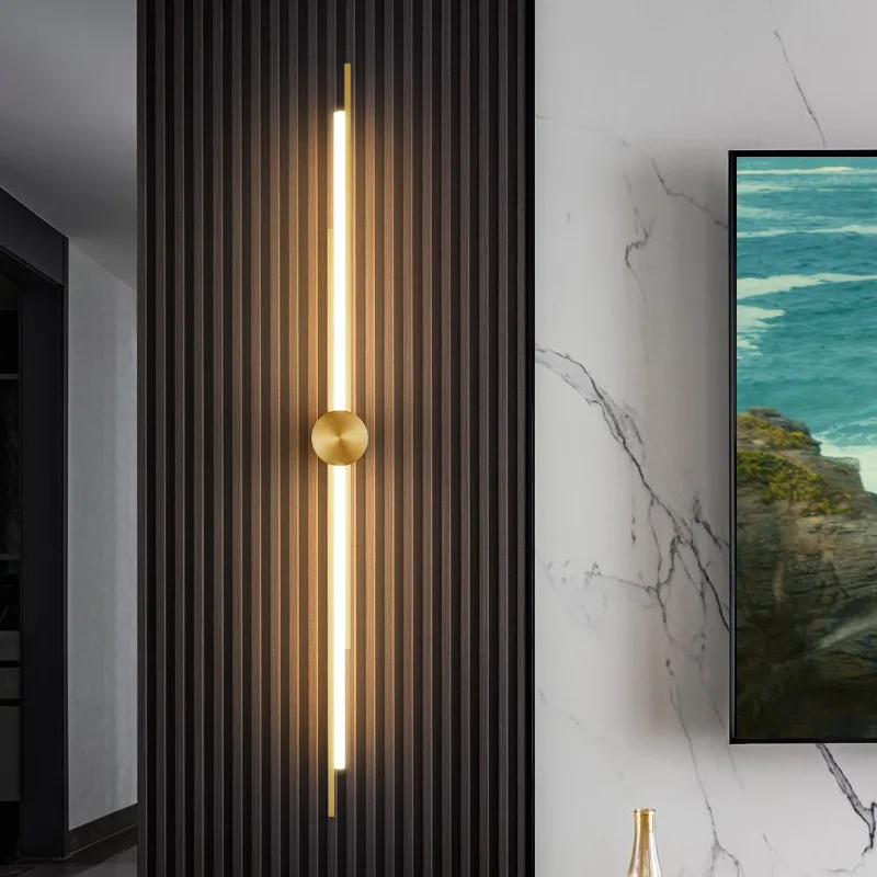 LED Wall Lamp All Copper 3 Color Dimming LED Wall Lamp 85~265V Remote Control APP Dimmable For Indoor Lighting Decoration
