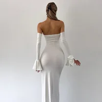 High Waist One oulder Svel Fi Tail Dr Women's Cross-Border Faion High Waist Slim Fit Gown with Sa Y24DS44