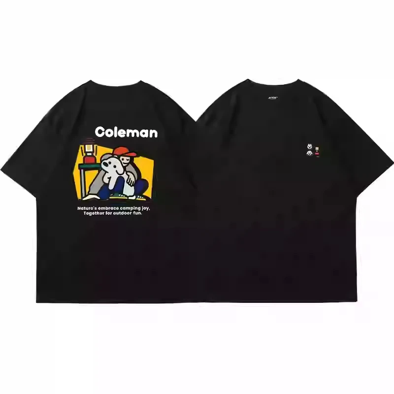 coleman Short Sleeve T-shirt sport t shirt men's cotton Short Sleeve Camping Outdoor Loose Couple Clothes