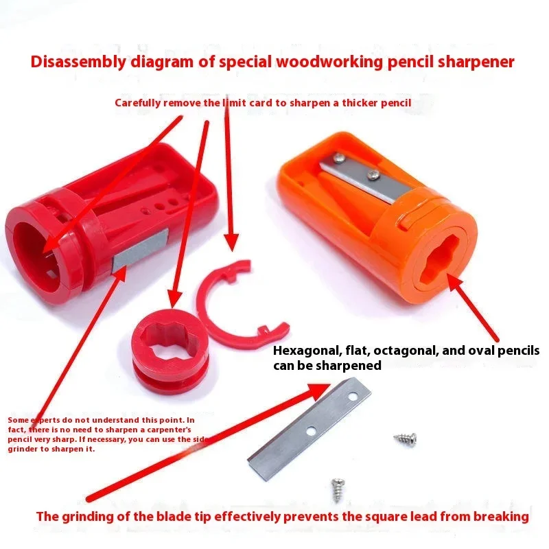 1/5 Pcs Lavorazione del Legno Falegname Temperamatite Taglierina Rasoio Strumento di Affilatura Stretta Per La Lavorazione Del Legno Utensili A Mano Temperamatite - immagine 4