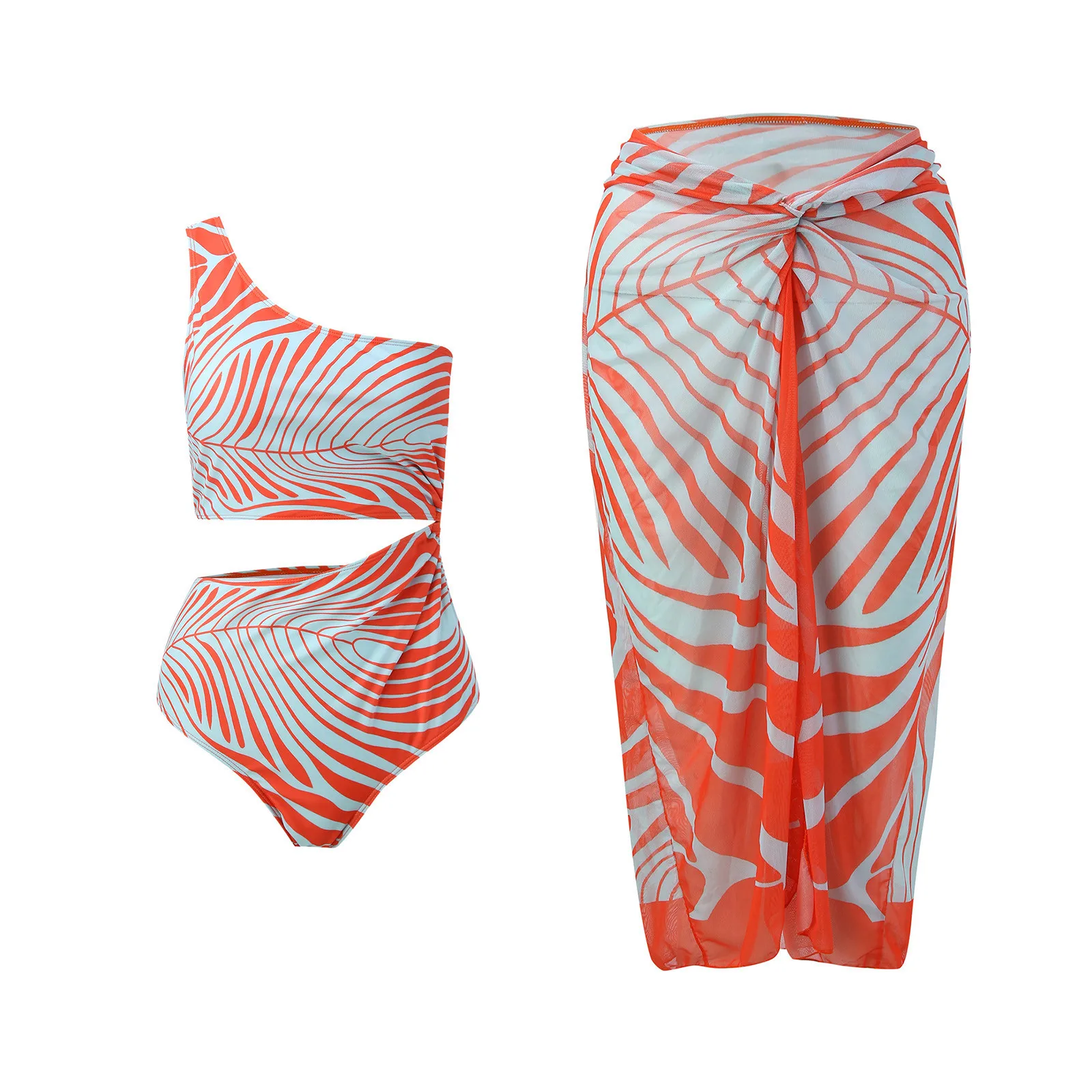 

Women Sexy Print Split Swimsuit Cover Up Swimsuit Set Beachwear Split Swimsuit Hawaii Biquinis Sexy