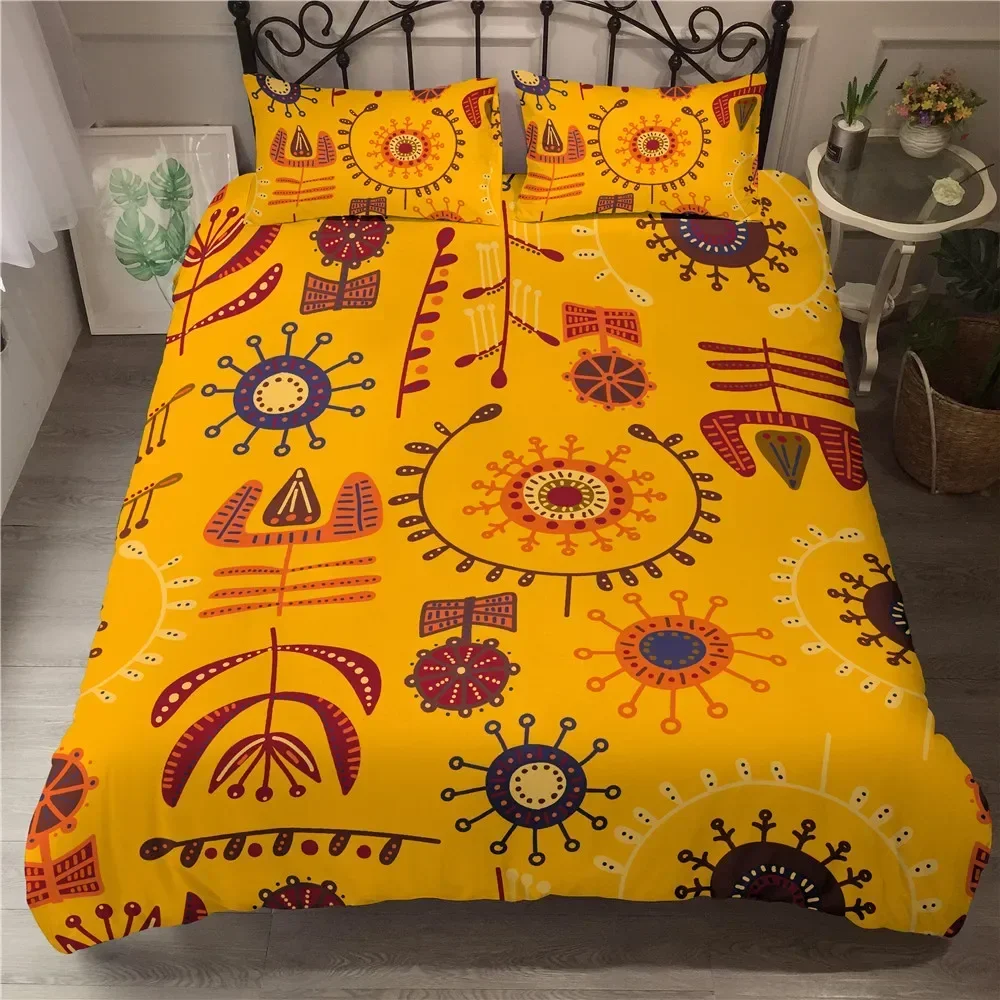 African Woman King Queen Duvet Cover Retro Exotic Tribal Black Girl Pattern Bedding Set Africa Polyester Quilt Cover Pillowcase