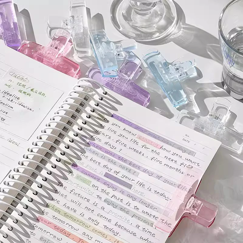 Ins Transparent Binder Clips Kawaii Paperclips File Documents Tickets Clips Bookmarks Index Page Holder Office Binding Supplies binder clips paper clips book clips mini bookmark