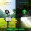 LED Solar Spot Light 64 LED Outdoor Garden Solar Landscape Spotlights Waterproof 3 Modes Wall Light Door Backyard Garage 4