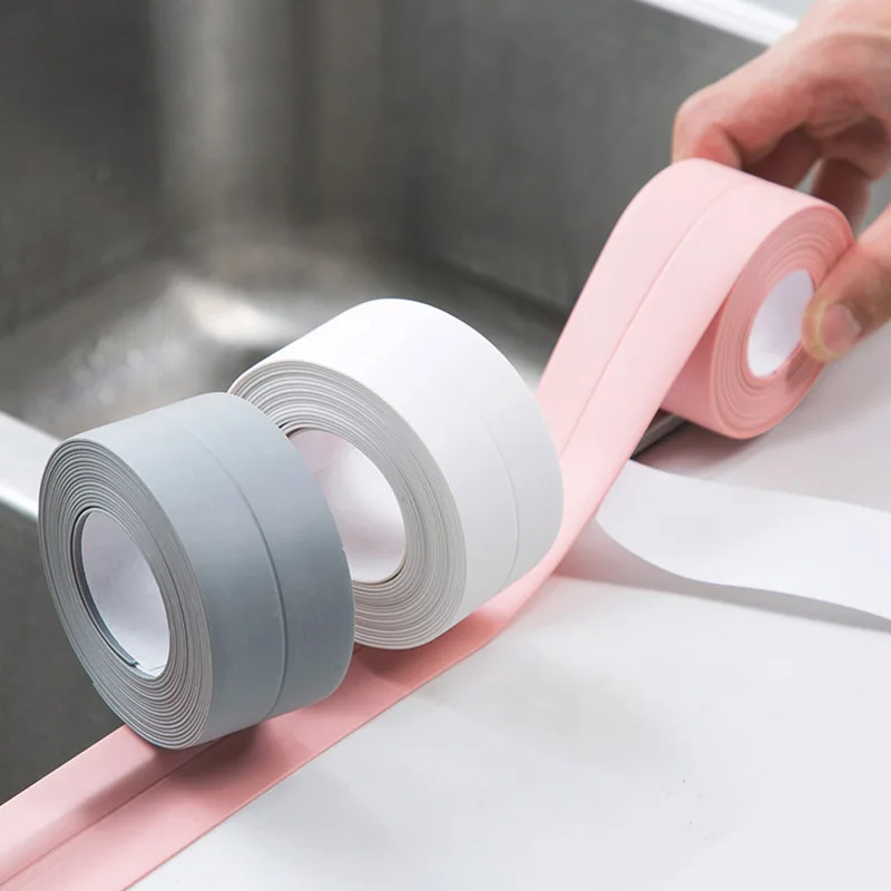 Sealing Tape Bathroom Shower PVC Bath Toilet Caulk Self Adhesive Waterproof Mildew Proof For Kitchen Sink Wall Corner