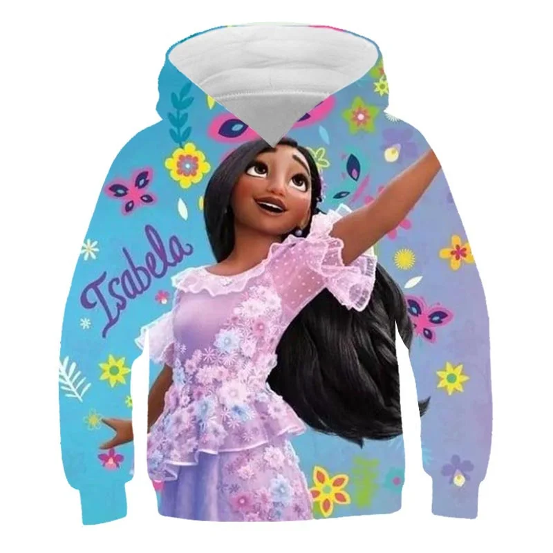 

Girls Encanto Mirabel Long Sleeve Hoodies Cartoon Casual Sweatshirt Clothing Disney Series Clothes Street Wear Hooded Tops