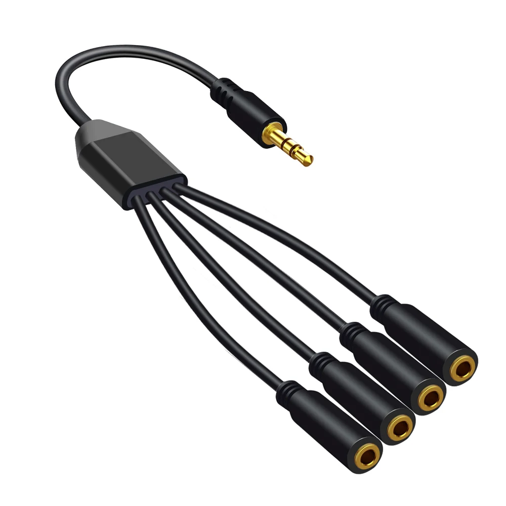 Multi-Port 3.5mm Audio Splitter Cable - Headphone & Speaker AUX Adapter