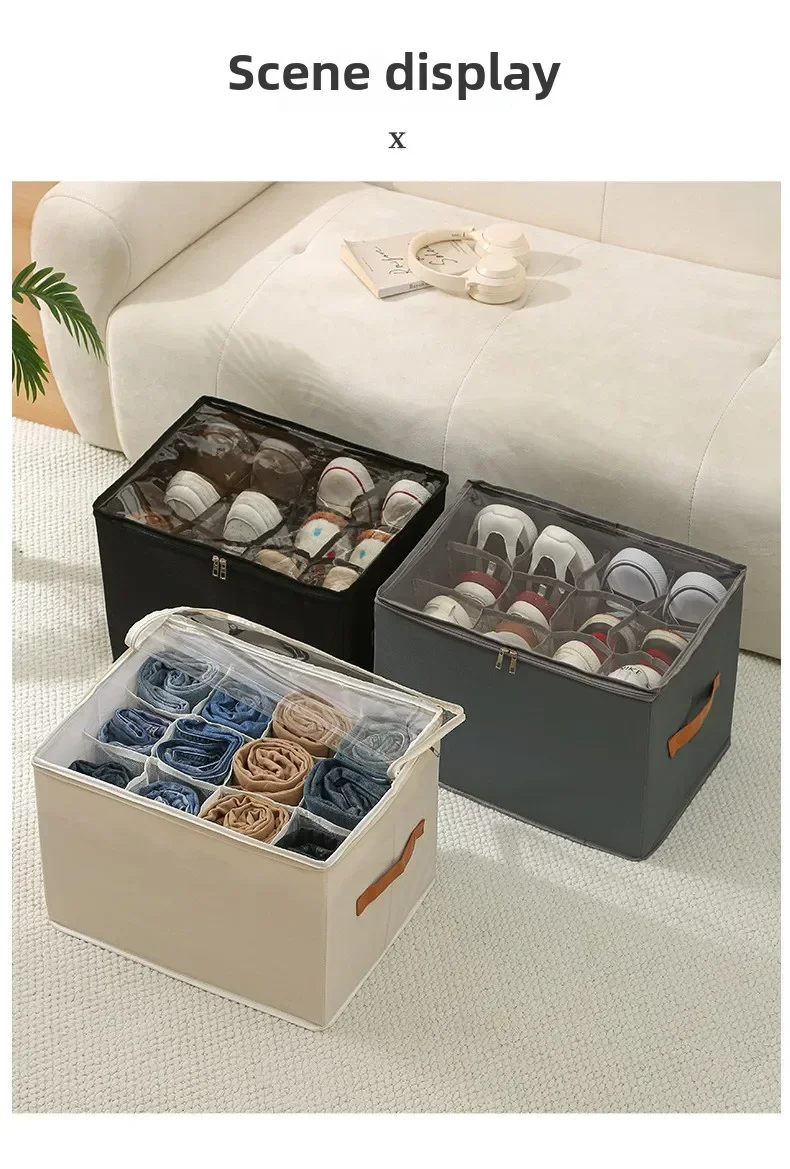 Faltbare Stoff-schuhaufbewahrungsbox Mit Staubschutzabdeckung_voghion.com