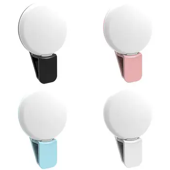 Luce selfie mini clip-on - 3 livelli di luminosità, luce LED portatile per cellulari, live streaming e vlogging