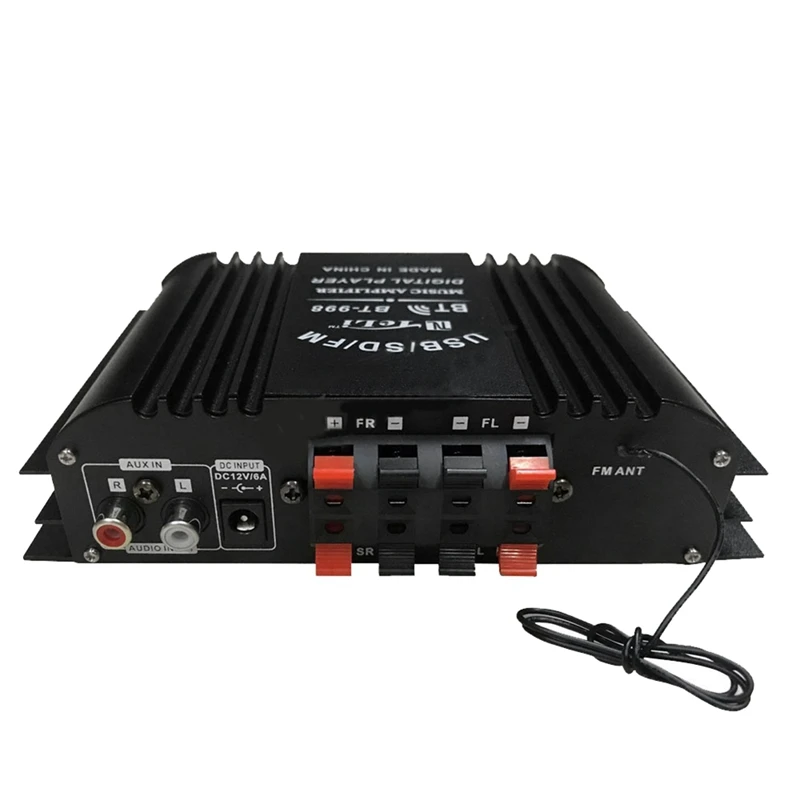 블루투스 5.0 HIFI 오디오 앰프, 홈 오디오 시스템, 자동차, 노래방, USB SD AUX 지원, 4 채널 디지털 사운드 앰프