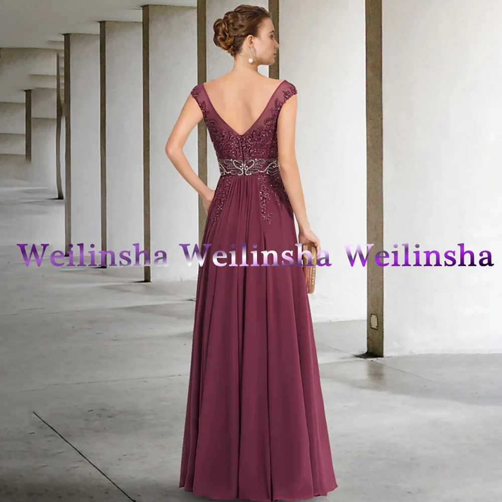 Weilinsha Elegant Wedding Guest Dress Sexy Side Slit Long Mother of the Bridal es 2023 New In   The Bride 