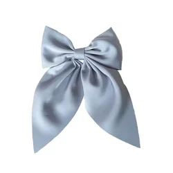 Elegant Double - Sided Satin Bow Hair Clip - Versatile Small Accessory (Sky Blue)