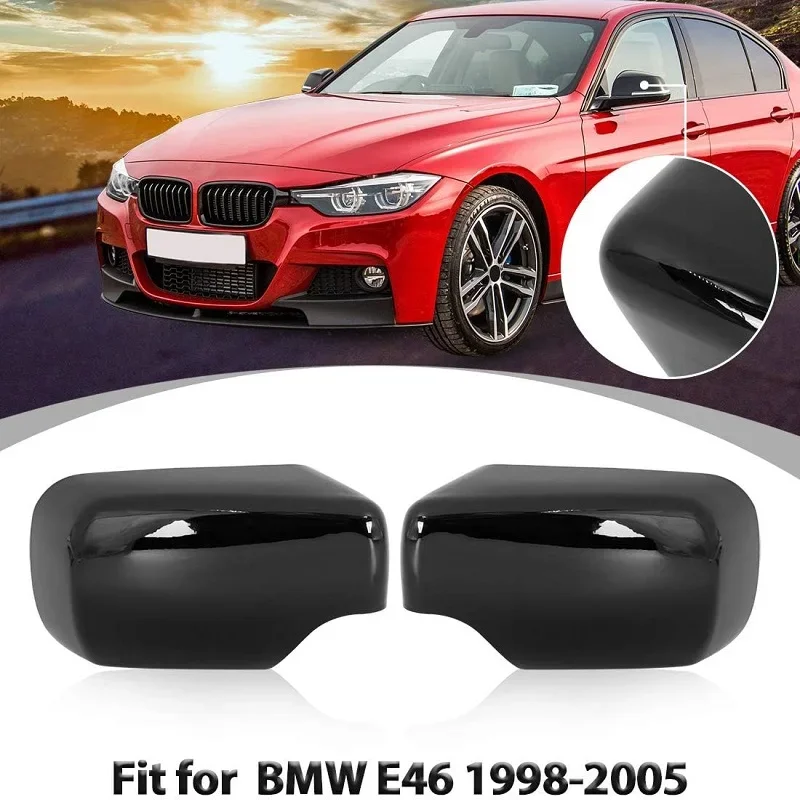 

2PCS Rearview Mirror Covers Left Right Side Mirror Cover Caps For BMW 3 Series 4 Doors E46 316i 318i 325i 328i 330i 1998-2005