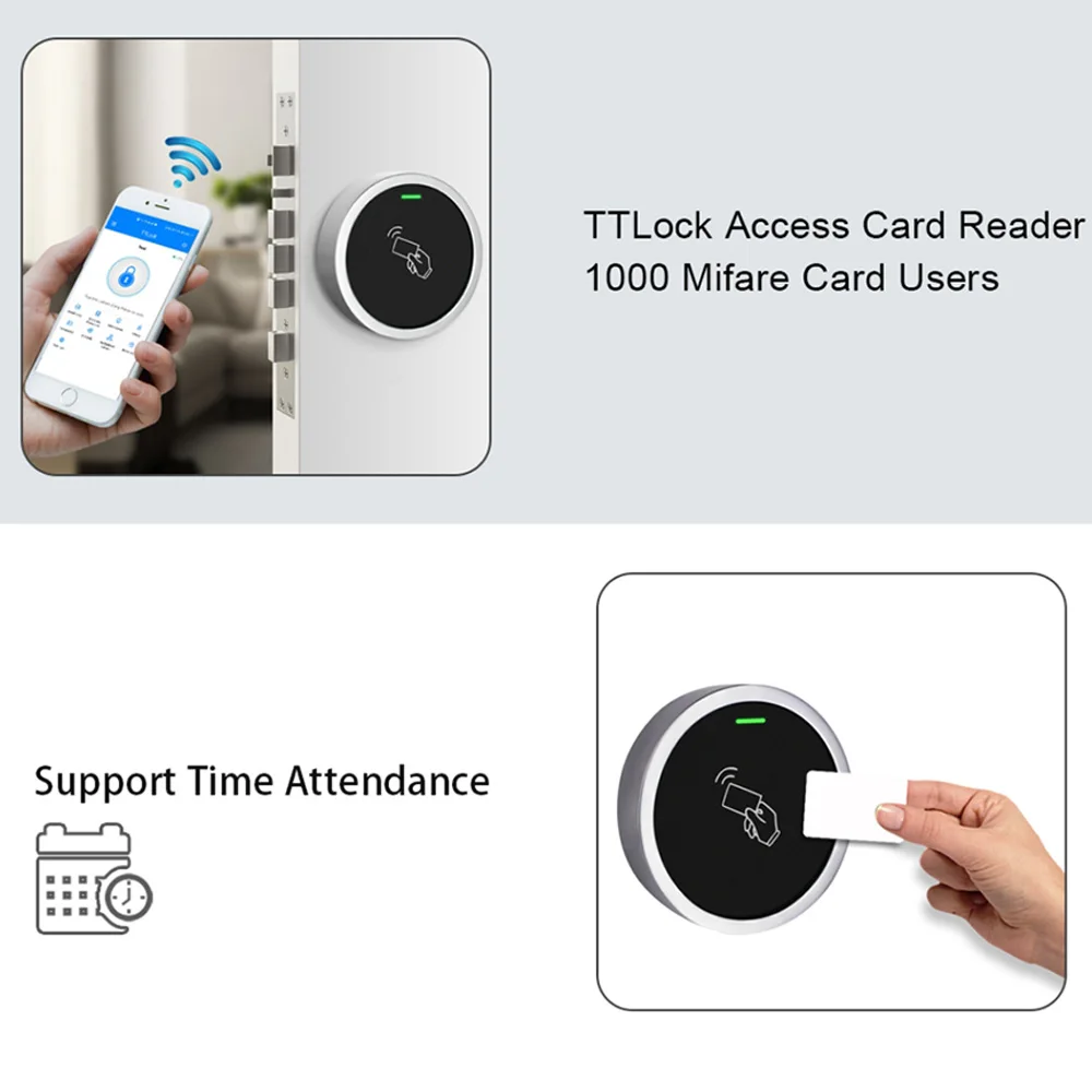 TTLock Mini Smart Access Control RFID Reader 13.56Mhz IC S7 Access Control Card