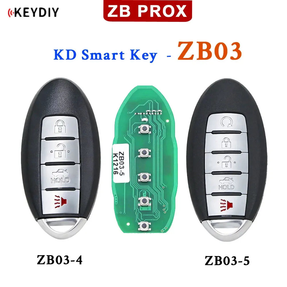 

KEYDIY Universal KD Smart Key ZB Series ZB03-4 ZB03-5 for KD-X2 Car Key Remote Replacement Fit More than 2000 Models for N