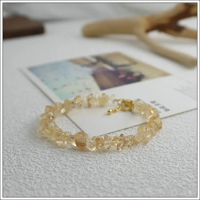 Raw Ore Natural Transparent Citrine Bracelet Single Ring Ornament Female