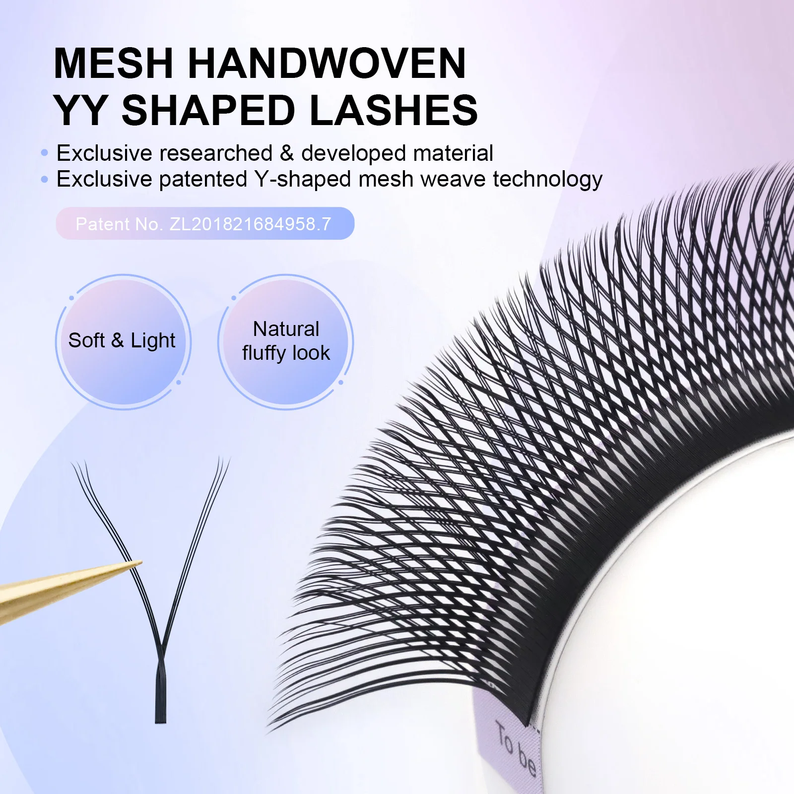 Eyelash Extensions NAGARAKU YY Shape Double and Triple Tips Hand Woven Makeup Mesh Net