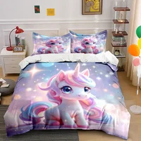 Ensemble de jouets licorne pour enfants, plusieurs tailles, pour chambre d'enfant et d'adulte, magnifique ensemble de literie 3 pièces, cadeau 1