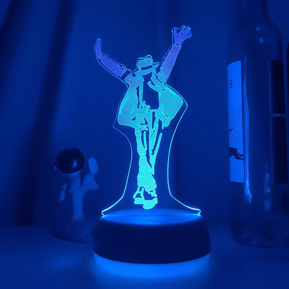 bright night light Michael Jackson Dancing Figure Led Night Light 3d Illusion Color Changing Nightlight for Home Decoration Bedside Table Lamp Gift 3d night light