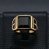 Punk Stone Ring for Men Women Biker High Quality Banquet Creative Square Letter G Stainless Steel Masonic Ring Jewelry Wholesale 3