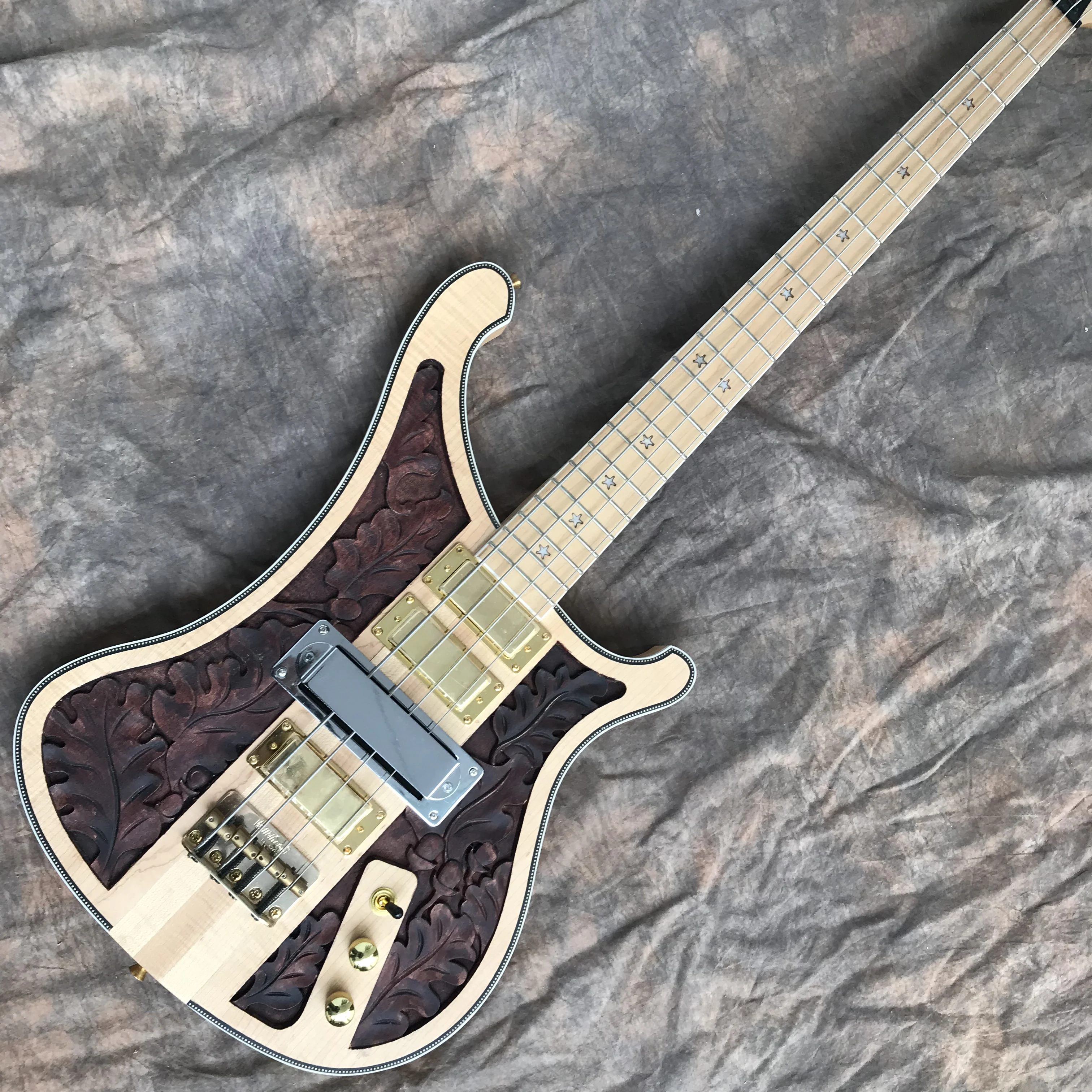 

Free shipping,Brown, carved, white edges, special-shaped, electric guitar,2022 new pop, high-end custom,fashion