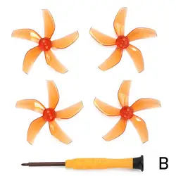 Vibrant Low - Noise Quick Release Five - Leaf Propellers - Multi - Color (Orange Two pair)