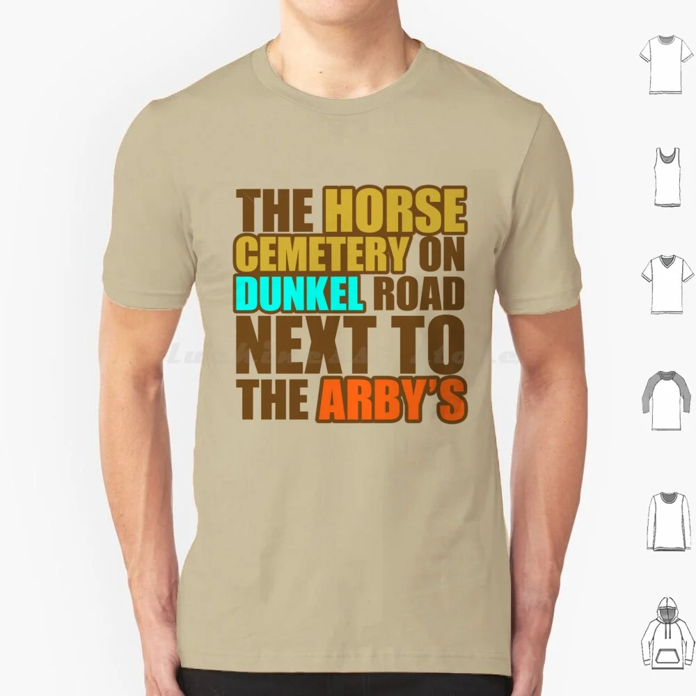 Cimitero Su Dunkel Road Retro T Shirt Cotone Uomo Donna Fai Da Te Stampa Cavallo Cimitero Dunkel Road Dunkel Arbys Wtf Cavallo Equestre