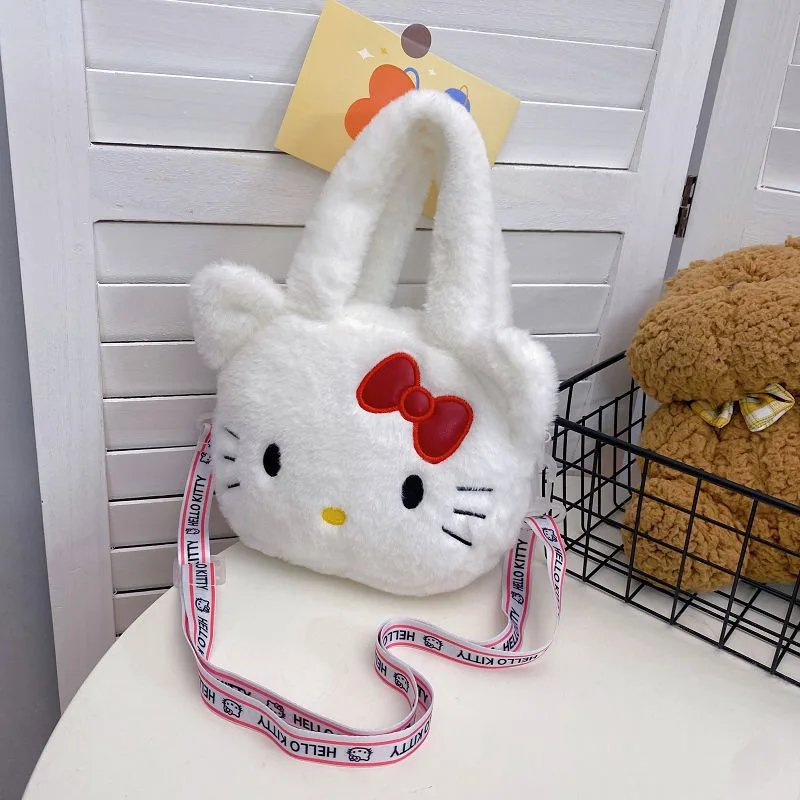 

Kawaii Sanrio Hello Kitty Cinnamoroll Plush Bag Children Cute Cartoon Toys My Melody Shoulder Bag Girls Large Capacity Handbag
