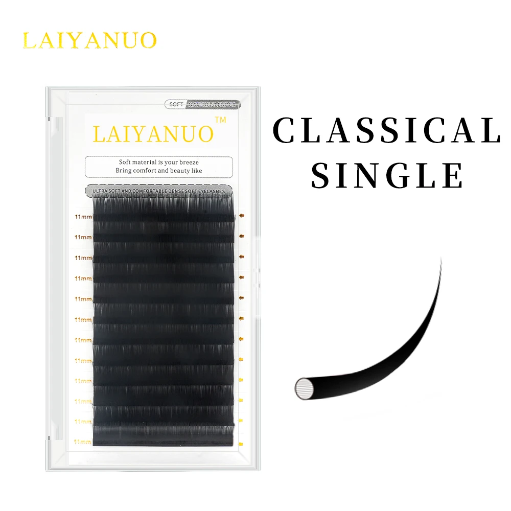LAIYANUO single eyelashes Classic Individual Eyelash Extension Lashes Matte Black Professional Soft Natural eyelash extensions fake eyelashes eyelash extension eyelash extension lashes false eyelashes