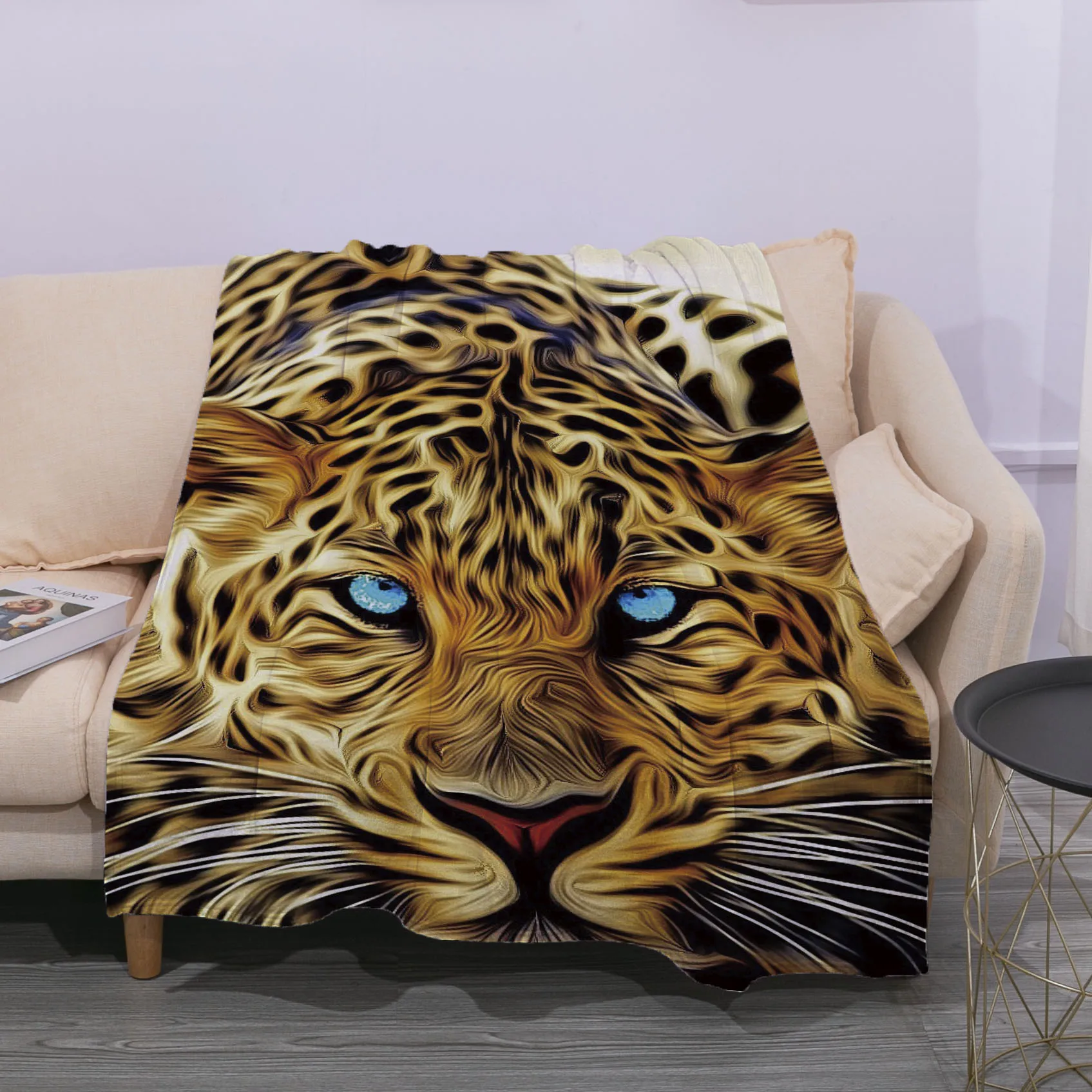 

Tiger 3D Printing Plush Fleece Blanket Adult Fashion Quilts Home Office Washable Duvet Casual Kids Girls Sherpa Blanket animal