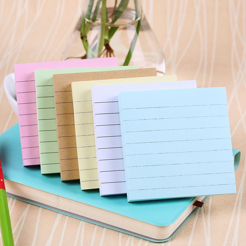 Student Supplies Sticky Notes Square Soild Color Memo Pad 80 Pages ...