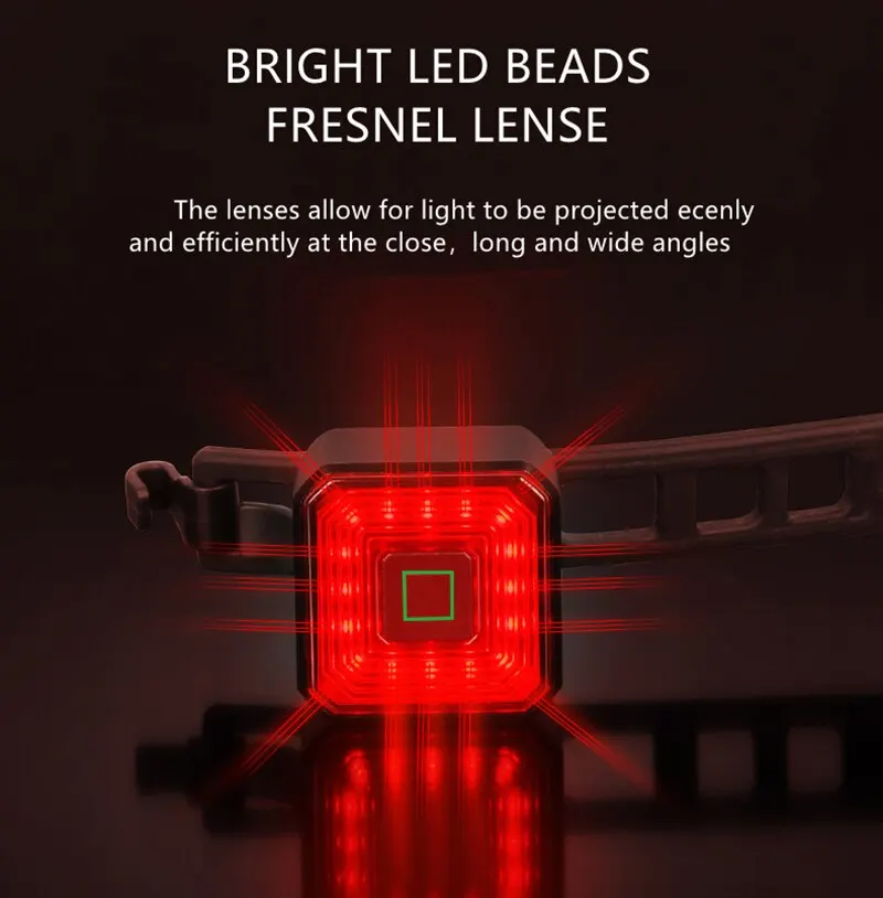 Description Picture 5 of itemSmart Bicycle Rear Light Auto Start Stop Brake Sensing Induction Waterproof USB Charging Cycling Tail Taillight LED Bike Light