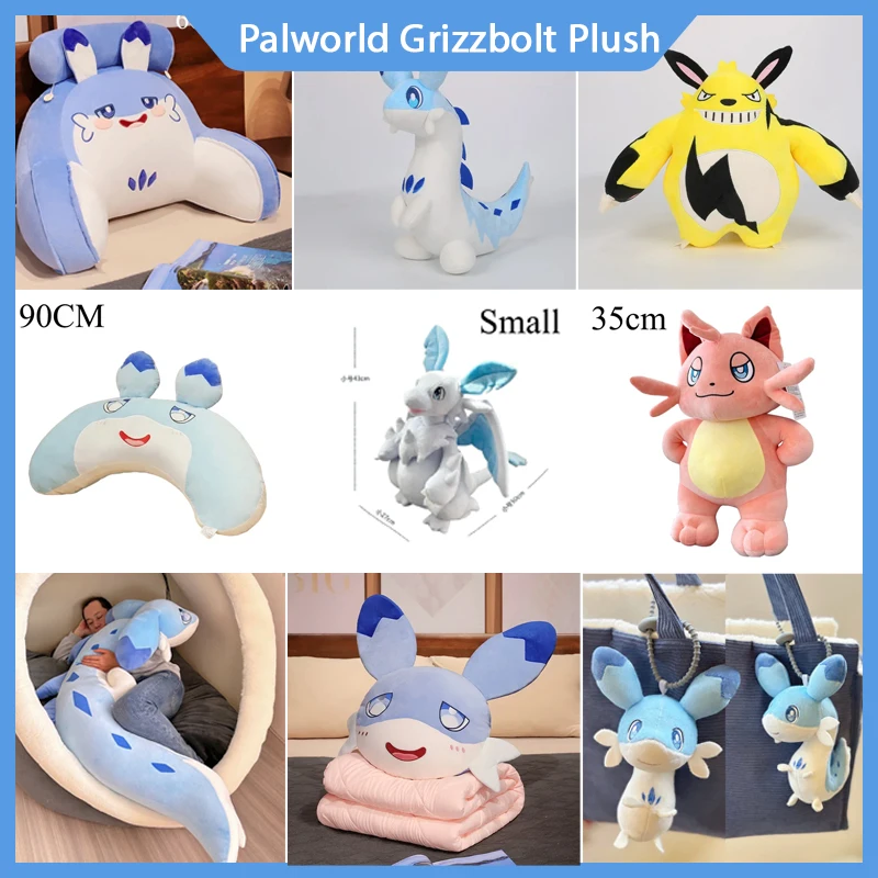 

Palworld Plush Chillet Cattiva Quivern Stuffed Pillow Bolster Grizzbolt Anime Game Peripheral Cloth Doll Decor Modle Kid Gifts