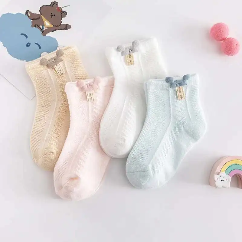 Baby Socks 1 Pair Soft Summer Ultrathin Mesh Socks for Boys Girls Rabbit Ear Mouse Newborn Kids Infant Toddler Elastic